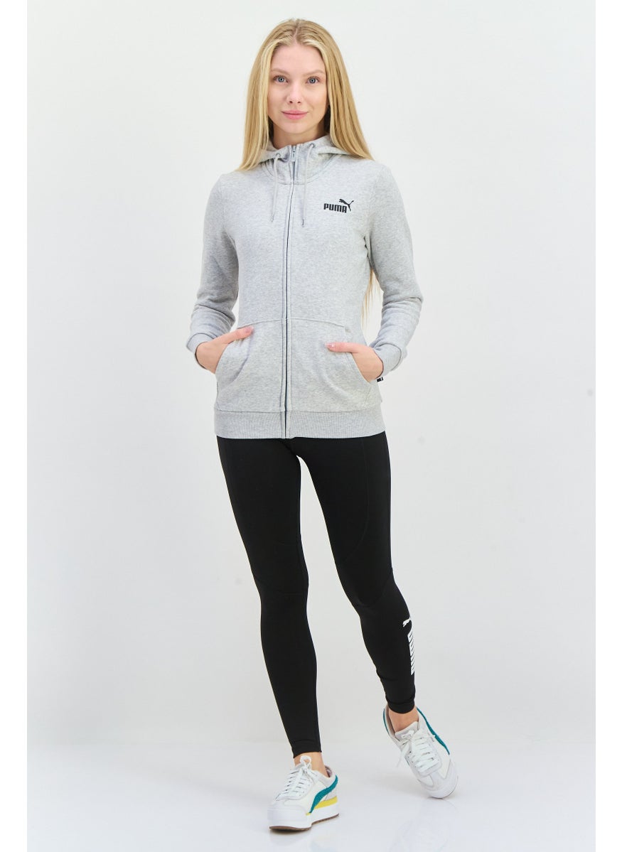 PUMA - Women Sportswear Fit Long Sleeves Outdoor Hooded Jacket, Heather Grey - Image 1
