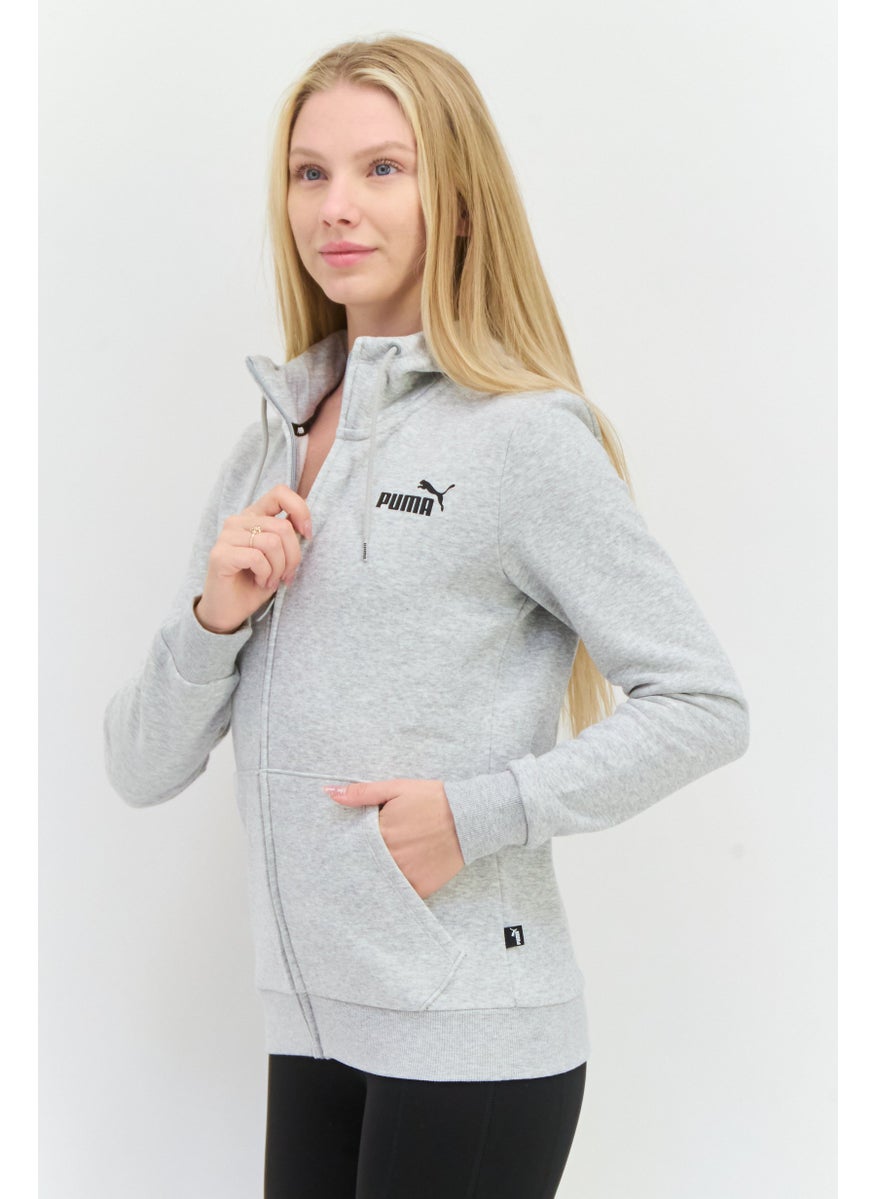 PUMA - Women Sportswear Fit Long Sleeves Outdoor Hooded Jacket, Heather Grey - Image 1