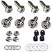 GOTOONE License Plate Screws 8 Pack Stainless Steel Bolts Fasteners Frame Holder 15 in M5 Rust Proof Cross Recessed Hex with Flange for License Plates Frames of Cars and Trucks Silver - Image 2