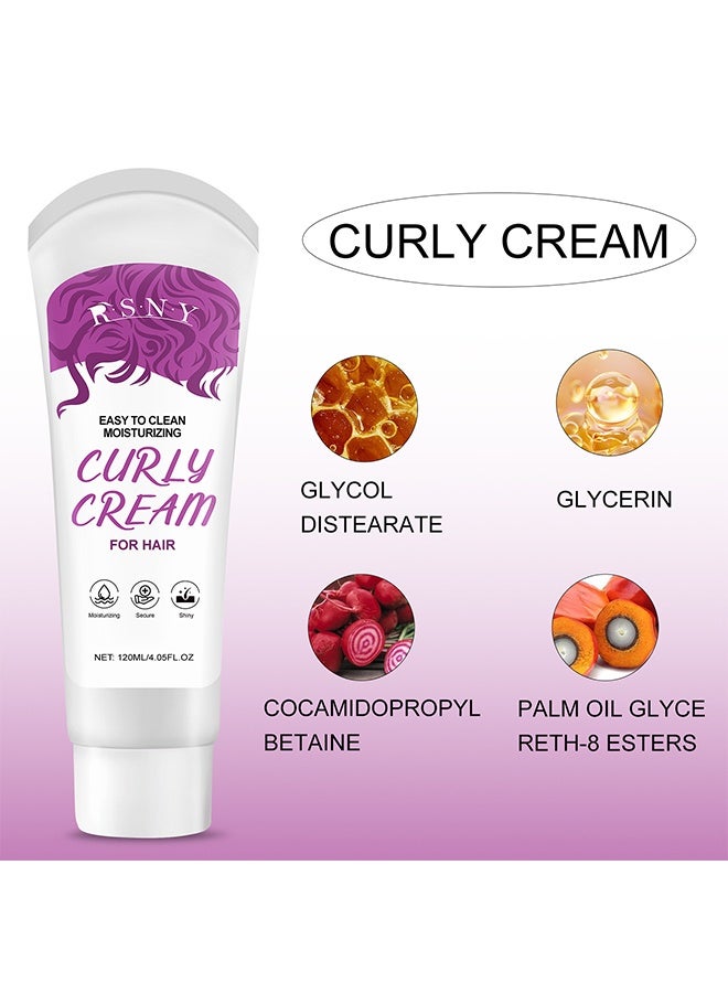 RSNY Curly Cream, Defining Cream, Curl Cream For Curly Hair Anti Frizz, Moisturizing, Smoothing For Curly And Wavy Hair, Hair Treatment For Curls, For Wavy And Curly, For All Curly Hair Types - Image 3