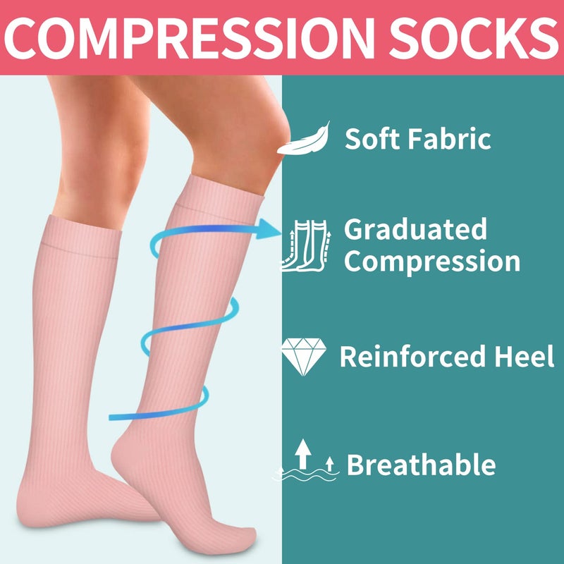 COOLOVER Copper Compression Socks for Women and Men(6 Pairs)-Best Support for Running, Athletic, Nursing, Travel - Image 5