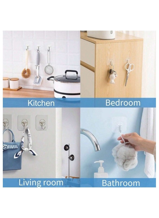 Adhesive Hooks Heavy Duty Wall Hooks 20Pack 8kg (Max) Self Adhesive Hook - Image 2