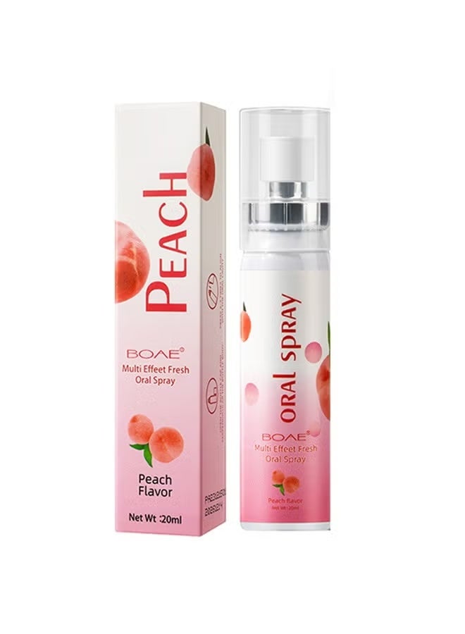 BOAE Peach Multi Effeet Fresh Oral Spray , Bad Breath Treatment for Adults, Peach Flavor Mouth Freshener, Effective Mouth Spray, Breath Freshener Spray, Oral Care Spray, Mouth Healthy Care - Image 1