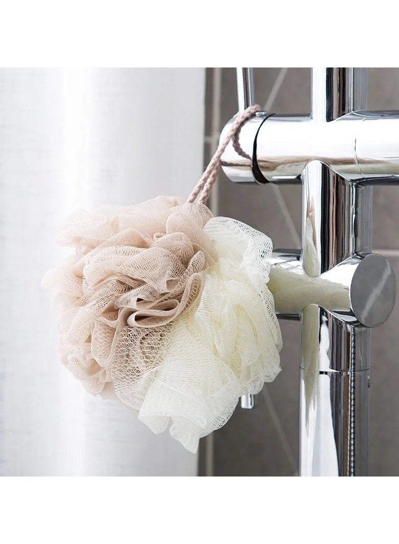 فيو باقة من 4 إسفنجات استحمام ناعمة ورقيقة للتقشير، شبكة فرك الجسم، لوفة الاستحمام، كرة إسفنجية للاستحمام، كرة شبكية لفرك الجسم، إسفنج تقشير، إسفنج تنظيف الجسم للاستحمام دون خدش، مستلزمات الاستحمام الأساسية، العناية بالبشرة، فرك الجسم للنساء والرجال - Image 4