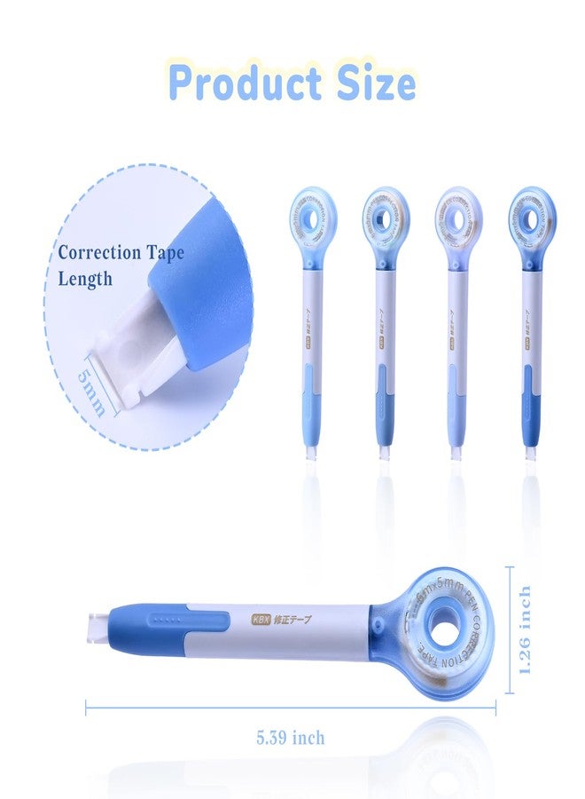 Temiary 4 Pack Correction Tape Pen, 6M/256" x 0.2" White Smooth Pull Out Tape Pens, Qucik Dry Easy to Use Applicator for Instant Corrections Study and Office Supplies (Blue) - Image 2