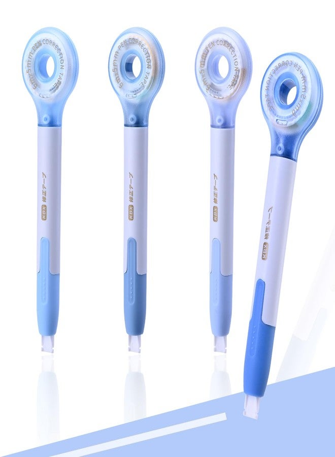 Temiary 4 Pack Correction Tape Pen, 6M/256" x 0.2" White Smooth Pull Out Tape Pens, Qucik Dry Easy to Use Applicator for Instant Corrections Study and Office Supplies (Blue) - Image 1
