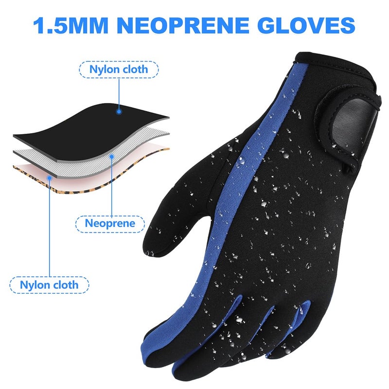 Micosuza Neoprene 1.5mm Five Finger Dive Gloves - Image 2