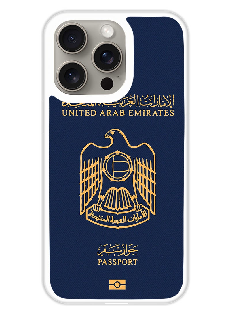 Theodor Protective Case Cover For APPLE IPHONE 15 Pro UAE Passport 2 (White Bumper) - Image 1