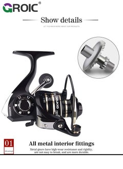 GROIC Fishing Reel, Baitcaster Reels, Ultra Smooth Powerful Fish Spinning Wheel, Ultralight Fishing Reels with Drag Baitcasting Reel Perfect for Freshwater or Saltwater Fishing AC-1000  - Image 3