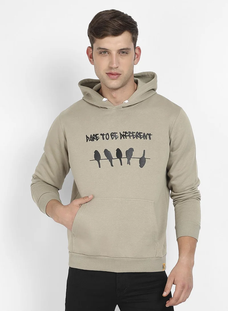 كامبوس سوترا هودي رجالي مطبوع زيتوني فاتح