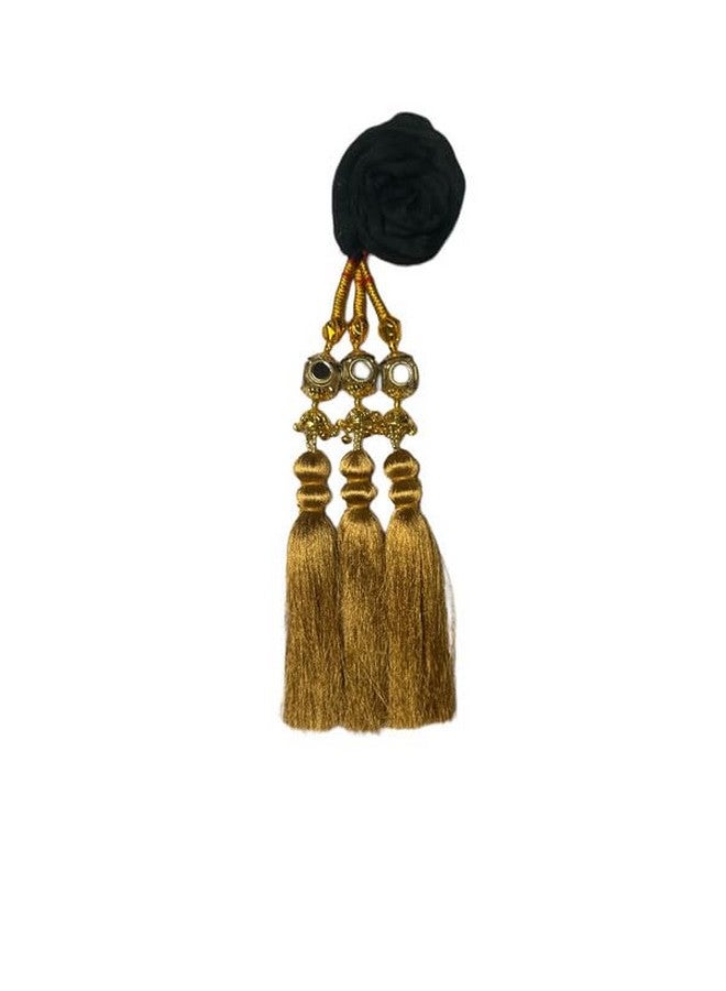 VTN Women'S Patiala Shahi Parandi/Paranda/Traditional Braid Extension/Punjabi Choti (Dno4 Golden) - Image 4
