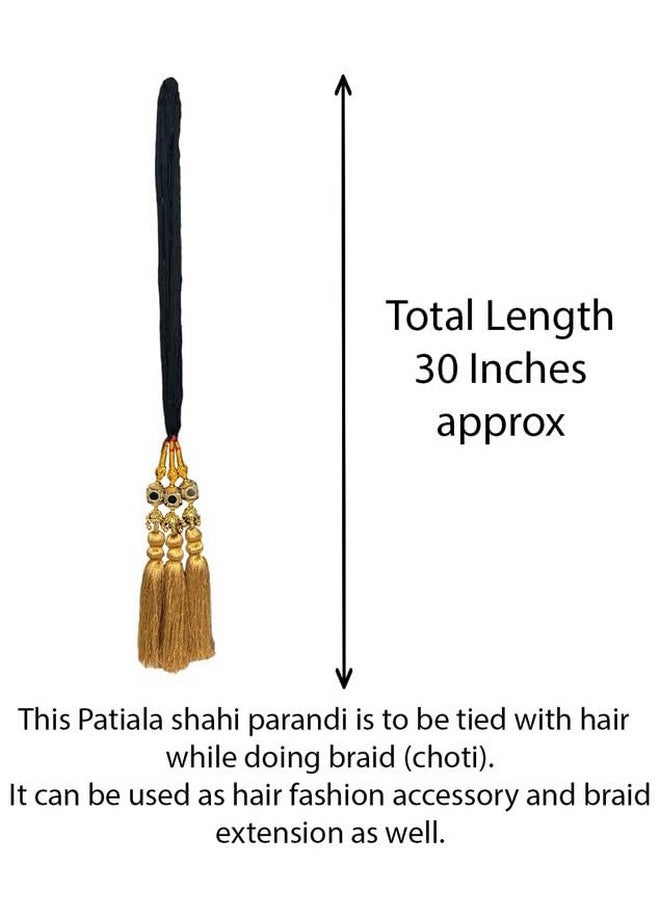 VTN Women'S Patiala Shahi Parandi/Paranda/Traditional Braid Extension/Punjabi Choti (Dno4 Golden) - Image 2