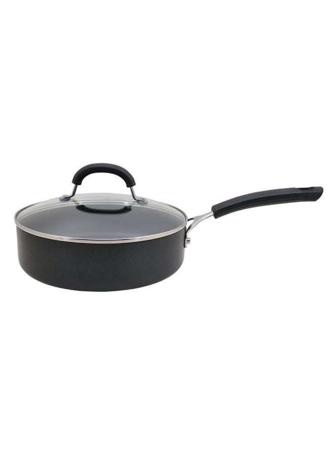 Circulon Origins Hard Anodised Aluminium Non Stick Sautepan with Lid | Non Stick Frying Pan Big Size, Gas and Induction Compatible, 24cm, Black - Image 1