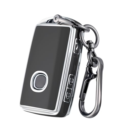 CHATYYD Key fob Cover for Mazda with Keychain,Soft TPU Car Key Cover Case for Mazda CX-3 CX-5 CX-9 2019-2023 Accessories (Black) - Image 1