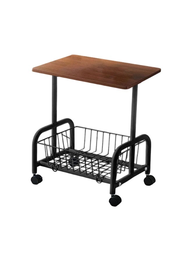 DubaiGallery Movable Coffee Table 2 Layer Cart Living Room Cart，2-Tier End Table/Bedside Table,Storage Table, Mid Century Modern Coffee Table with for Sofa Side Table - Image 2