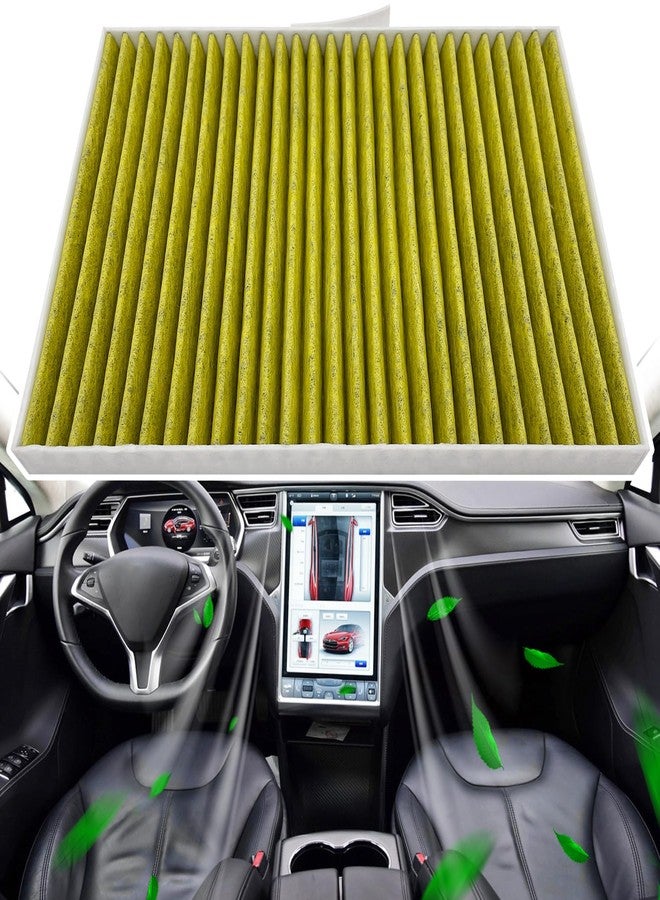 EVTIME for Tesla Model S Cabin Air Filter with Activated Carbon Fit 2016+ Model S Fit 21072736-00-A 1072736-00-B (2016+ Activated Carbon) - Image 1