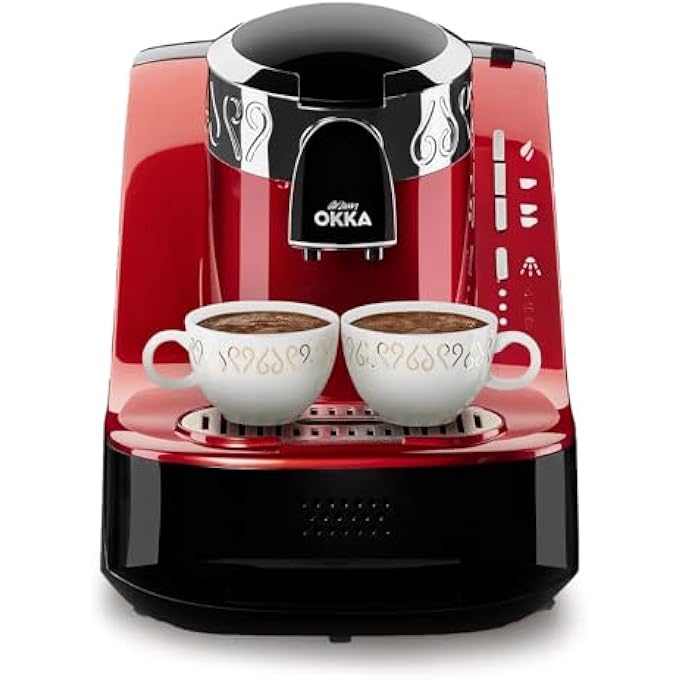 ارزوم اوكا ماكينة قهوة تركية كهربائية احترافية أوتوماتيكية بالكامل، لون أحمر Ok002N، ضمان لمدة عام في الإمارات العربية المتحدة - Image 1