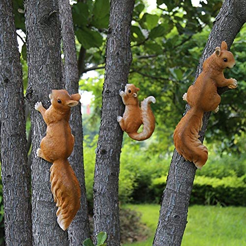 The Decorshed polyresin Cute Tree Squirrel Set for Home Decor, Garden Decor, Room Decor (Set of 3) - Image 1