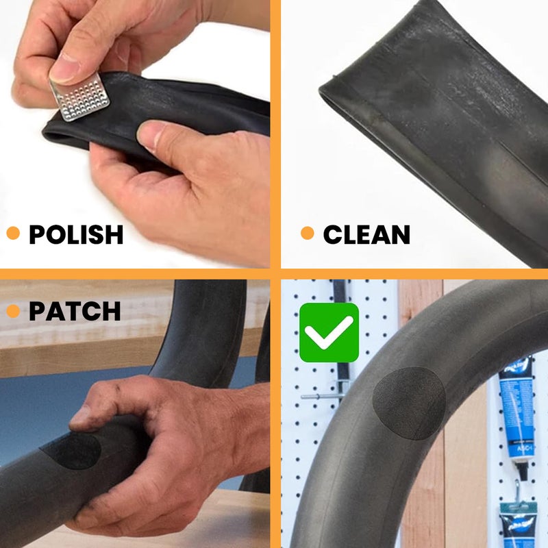 ELEPHANTBOAT® 40Pcs Self-Adhesive Bike Tire Repair Kit - Glueless Inner Tube Puncture Patches with Metal Rasp & Tire Levers for Road, Mountain & BMX Bicycles - Image 3