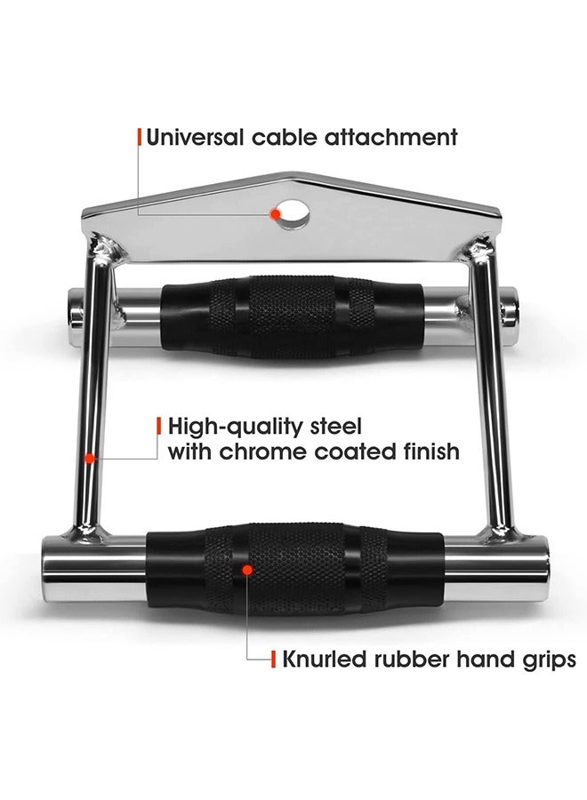Double D Row Handle Cable Attachment - V Bar Cable Attachment with Non Slip Handle, Lat Pull Down Attachment for Weight Workout, Exercise Cable Attachment for Gym - Image 2