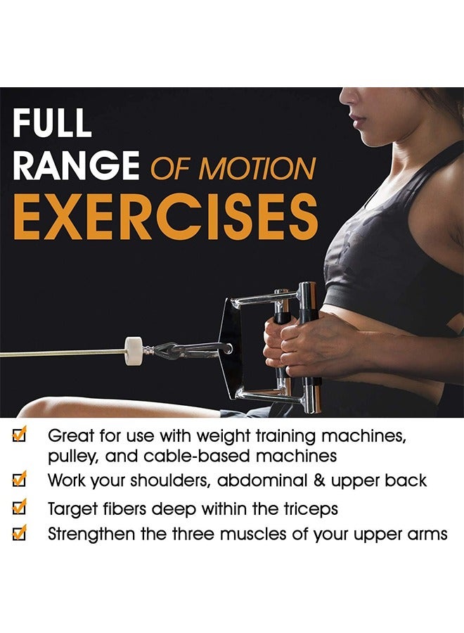 Double D Row Handle Cable Attachment - V Bar Cable Attachment with Non Slip Handle, Lat Pull Down Attachment for Weight Workout, Exercise Cable Attachment for Gym - Image 5