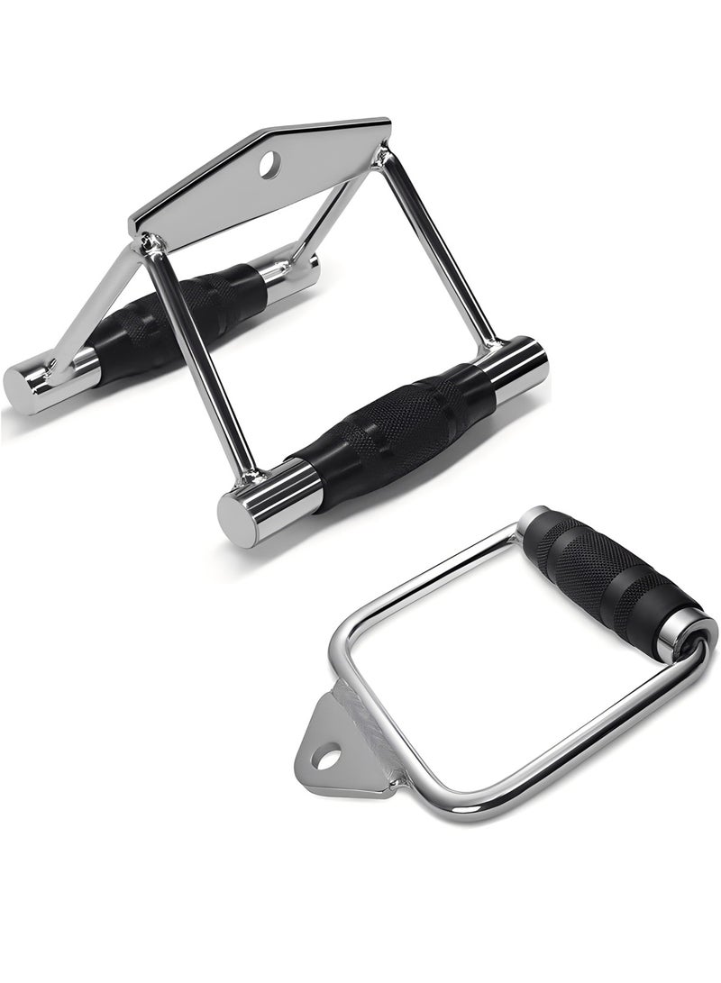 Double D Row Handle Cable Attachment - V Bar Cable Attachment with Non Slip Handle, Lat Pull Down Attachment for Weight Workout, Exercise Cable Attachment for Gym - Image 1
