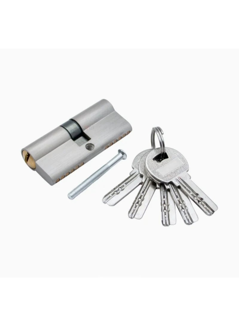 SOLA Hardware High Security Euro Profile Door Lock Cylinder with 3 Dimple Keys - Satin Nickel Finish - Image 1