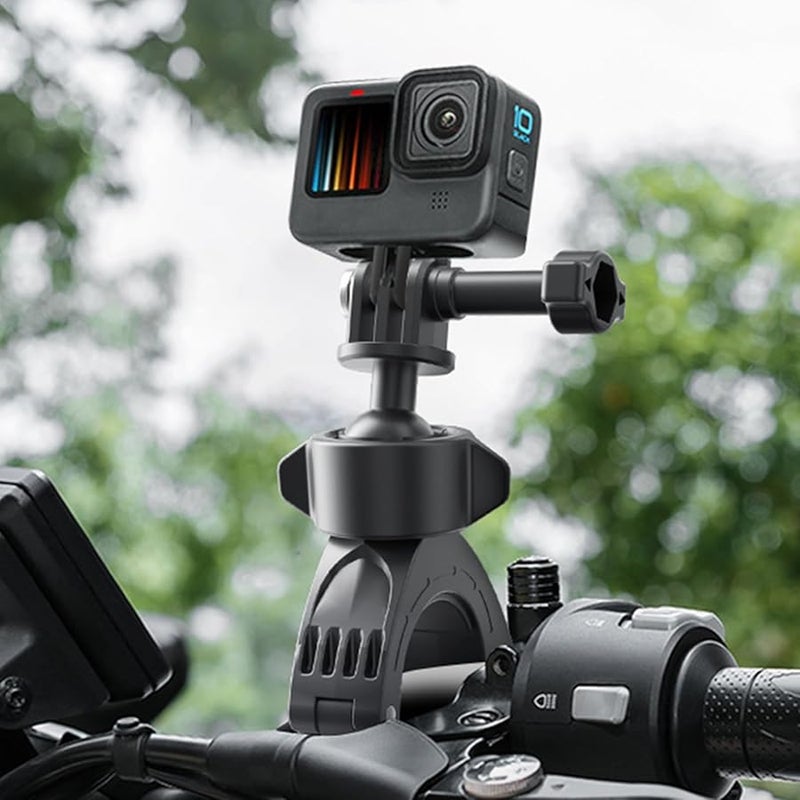 Action Camera Bike Clamp with Double Rotation 360 Degree Adjustable Handlebar Mount - Image 1