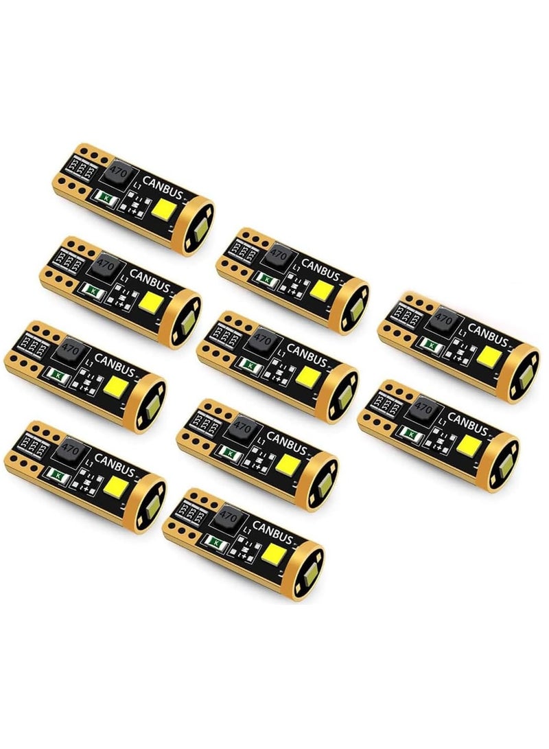 Loquat LED Bulbs Buldle White for Car, 168 T10 2825 W5W LED Bulbs Canbus Error Free for License Plate Dome Map Courtesy Door Trunk Interior Lights 10 Pcs - Image 1
