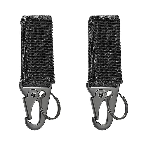 Optifit 2Pcs Outdoor Gear Durable Carabiner Multi Purpose Easy Attachment For Belt, Backpack, Portable Camping Gear Gadget Carabiner Hanging Assistance Piece,Black - Image 1