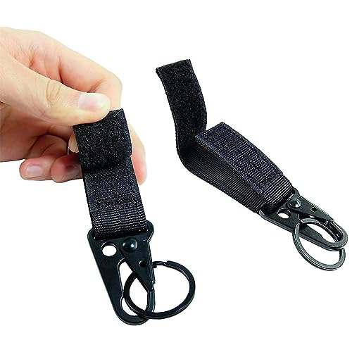 Optifit 2Pcs Outdoor Gear Durable Carabiner Multi Purpose Easy Attachment For Belt, Backpack, Portable Camping Gear Gadget Carabiner Hanging Assistance Piece,Black - Image 4