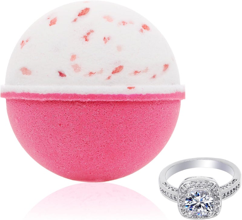 Jackpot Candles Bath Bomb with Surprise Size Ring Inside  Pink Himalayan Sea Salt Extra Large 10 oz Bath Bombs with Jewelry  Hand Made in USA  Perfect for Spa  Bubble Bath Great Gift for Birthday Mothers Day
