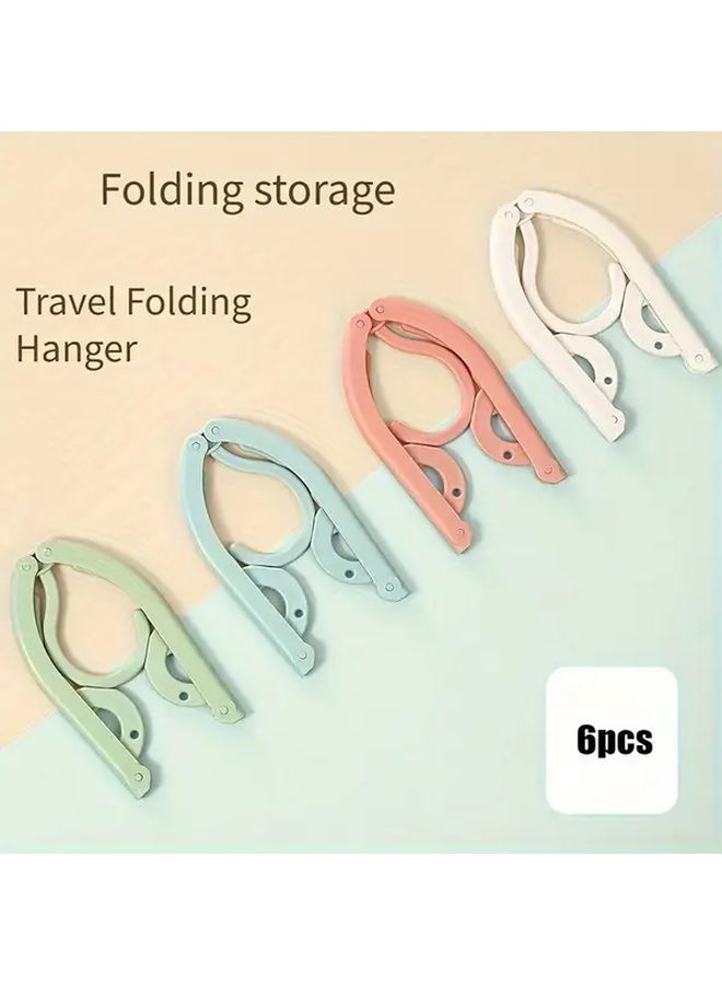6 Pcs Portable Folding Travel Hangers Multicolor Space Saving Clothes Drying Rack Random Mix Of Colors For Cruise And Travel Essentials - Image 2