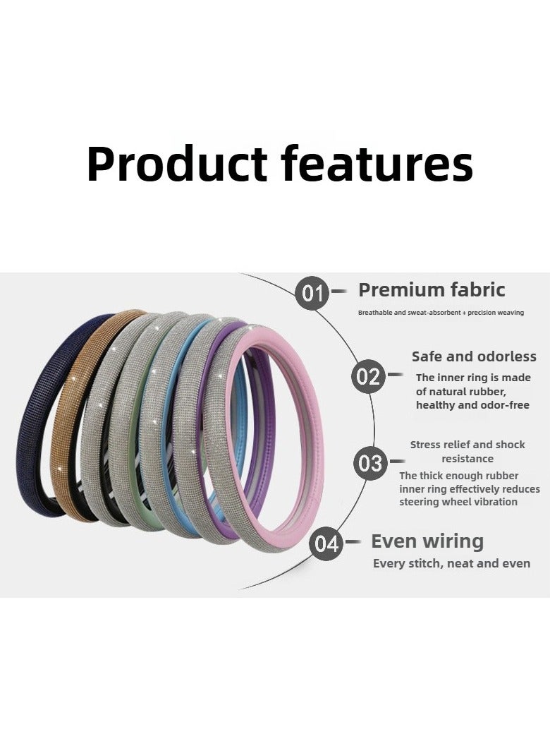 Universal 15-Inch/38 cm Breathable Anti-Slip Steering Wheel Cover, Car Interior Accessory, Fits Most Car, Truck, SUV Steering Wheels - Image 5