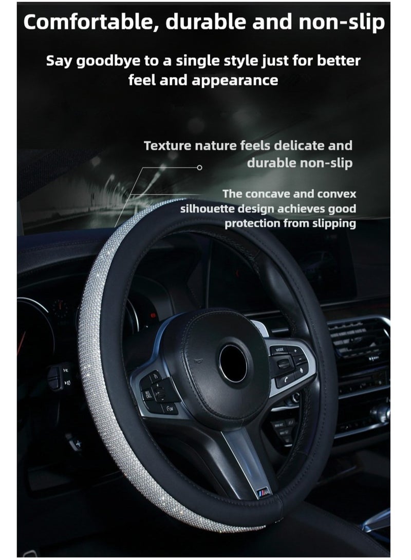 Universal 15-Inch/38 cm Breathable Anti-Slip Steering Wheel Cover, Car Interior Accessory, Fits Most Car, Truck, SUV Steering Wheels - Image 2