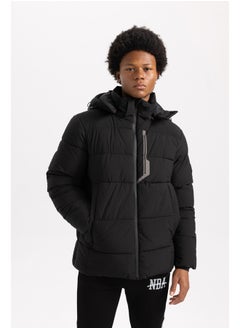DeFacto Man Slim Fit Hooded Long Sleeve Puffer Coat  - Image 1