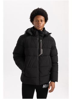 DeFacto Man Slim Fit Hooded Long Sleeve Puffer Coat  - Image 3