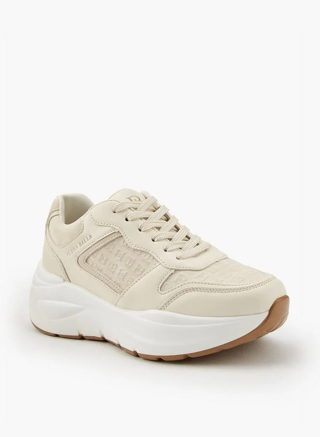 Flora Bella By Shoexpress Panelled Sneakers with Hook and Loop Closure