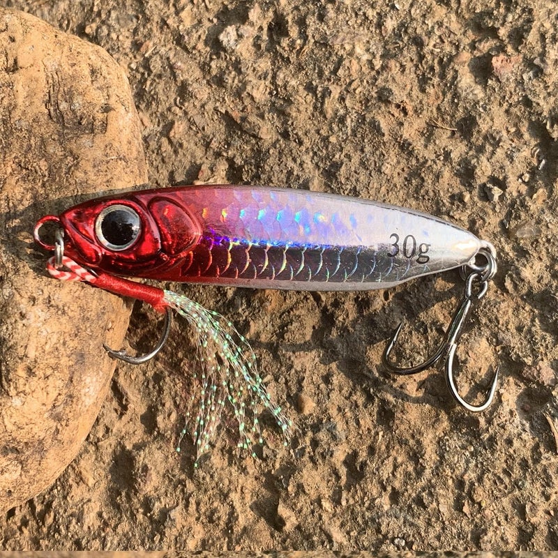 Tripquips Saltwater Jigs Fishing Lures with Ultra-Sharp Hooks, Saltwater Spoon Lure for Tuna Salmon Grouper, Sea Fishing Jigging Lure, Trolling Spoon for Bass Fishing-30g-5PCS - Image 4