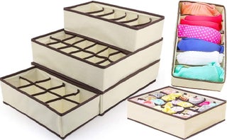 Luxula Foldable Storage Undergarments Cupboard Closet Organizer Collapsible Box Wardrobe Under Bed Drawer dividers for Clothes Hanky Socks Bra Socks and Baby Clothes Organizer Set of 4 - pzsku/ZA3DD9885105FB9411F8BZ/45/1746561288/8b37b534-f5c2-4053-b341-3fa7ef7730ce