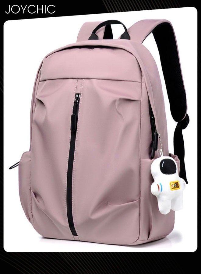 Joychic حقيبة ظهر جديدة للأعمال مصنوعة من البوليستر مضادة للسرقة وحقيبة كتب مقاومة للماء وحقيبة مدرسية كبيرة الحجم مع قلادة رائد فضاء باللون الوردي - Image 4