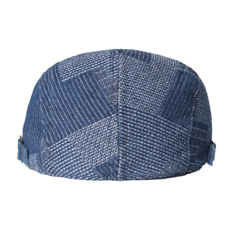 Quanhaigou Unisex Denim Newsboy Hats Flat Ivy Gatsby Cabbie Driving Berets Hat Cotton Dad Cap for Men Women (Retro Blue) - Image 3
