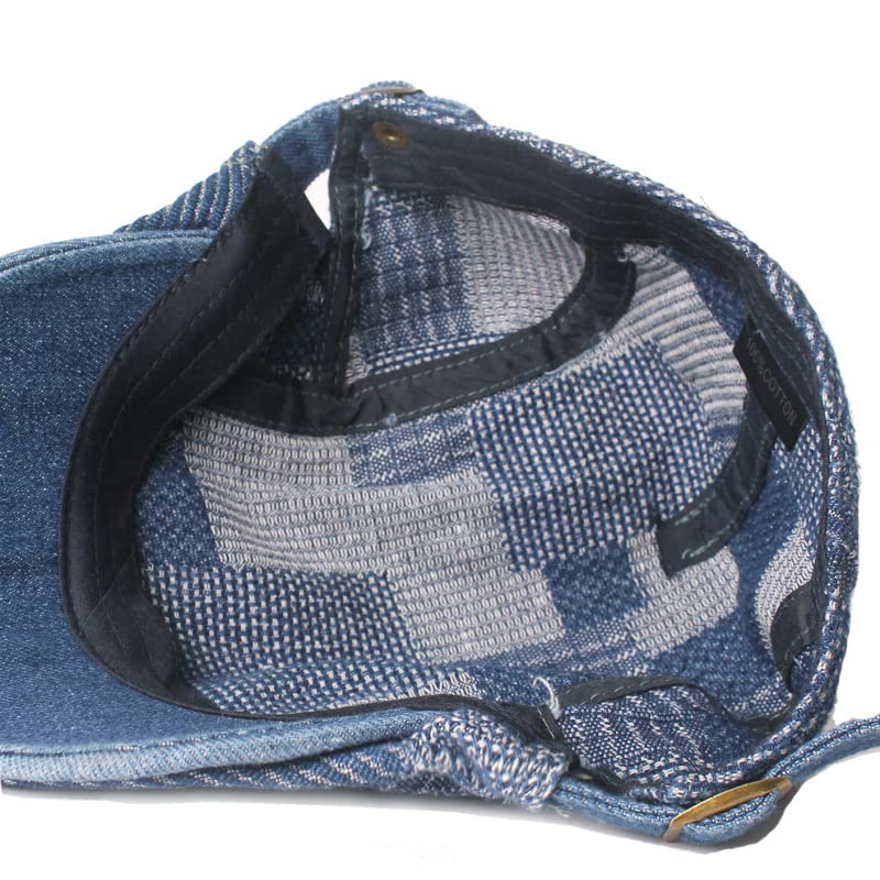 Quanhaigou Unisex Denim Newsboy Hats Flat Ivy Gatsby Cabbie Driving Berets Hat Cotton Dad Cap for Men Women (Retro Blue) - Image 4
