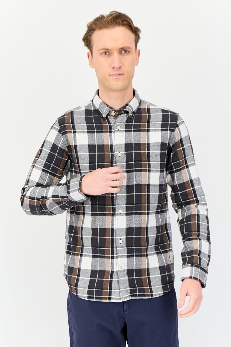 Jack Jones Men Regular Fit Long Sleeve Checkered Casual Shirt, Multicolor - Image 1