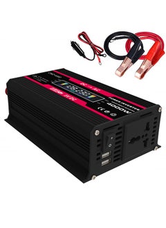 4000W Peak Power Modified Sine Wave Inverter LED Display 300W Rated Power Inverter DC 12V to AC 220V Converter High Frequency Car Power Charger Inverter with 2 USB Port AC Socket