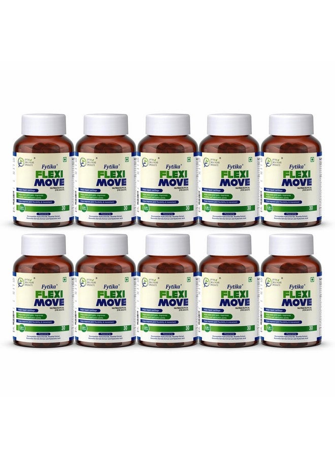 Fytika Flexi Move - Joint Support Supplement, Glucosamine, Rosehip, Boswellia Serrata, Supports Bone, Joint, Cartilage Health, For Men, Women - 300 Tablets (Pack of 10) - Image 1