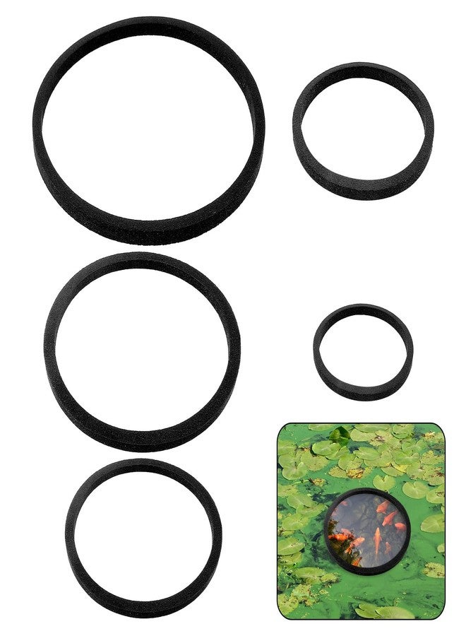 LLOUSSAK 5Pcs Fish Feeding Ring, 5 Sizes Aquarium Feeding Ring for Fish Tank, Round EVA Floating Plant Corral/Aquarium Fish Feeder Ring Filter Out Floating Plants Accessories (Black) - Image 1