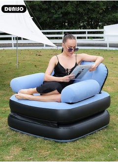 DUNISO Folding Portable Inflatable Sofa Bed,5 in1 Inflatable Bed Lazy Sofa, Outdoor Portable Travel Air Sofa Bed, Wilderness Camping Sleeping Lounge Chair,Waterproof Inflatable Bed, for Travelling, Outdoor, Camping, Hiking, Beach Parties, Picnic  - Image 3