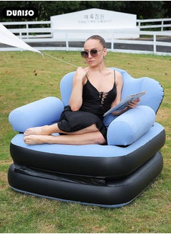 DUNISO Folding Portable Inflatable Sofa Bed,5 in1 Inflatable Bed Lazy Sofa, Outdoor Portable Travel Air Sofa Bed, Wilderness Camping Sleeping Lounge Chair,Waterproof Inflatable Bed, for Travelling, Outdoor, Camping, Hiking, Beach Parties, Picnic  - Image 4