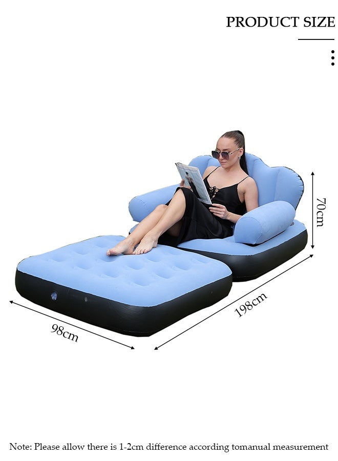 DUNISO Folding Portable Inflatable Sofa Bed,5 in1 Inflatable Bed Lazy Sofa, Outdoor Portable Travel Air Sofa Bed, Wilderness Camping Sleeping Lounge Chair,Waterproof Inflatable Bed, for Travelling, Outdoor, Camping, Hiking, Beach Parties, Picnic - Image 2